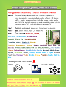 Dotace na stroje a zařízení s IS a jejich vyřízení