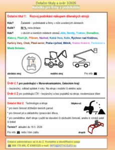 Dotace na stroje nejenom pro podnikatele